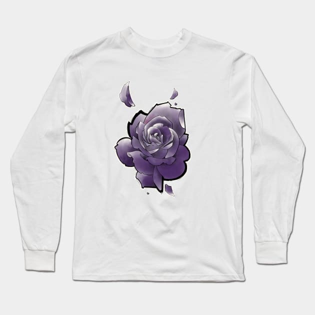 deep purple rose Long Sleeve T-Shirt by weilertsen